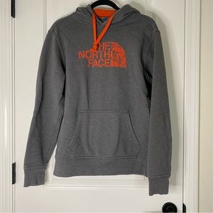 The North Face Gray Hoodie with Orange Accents